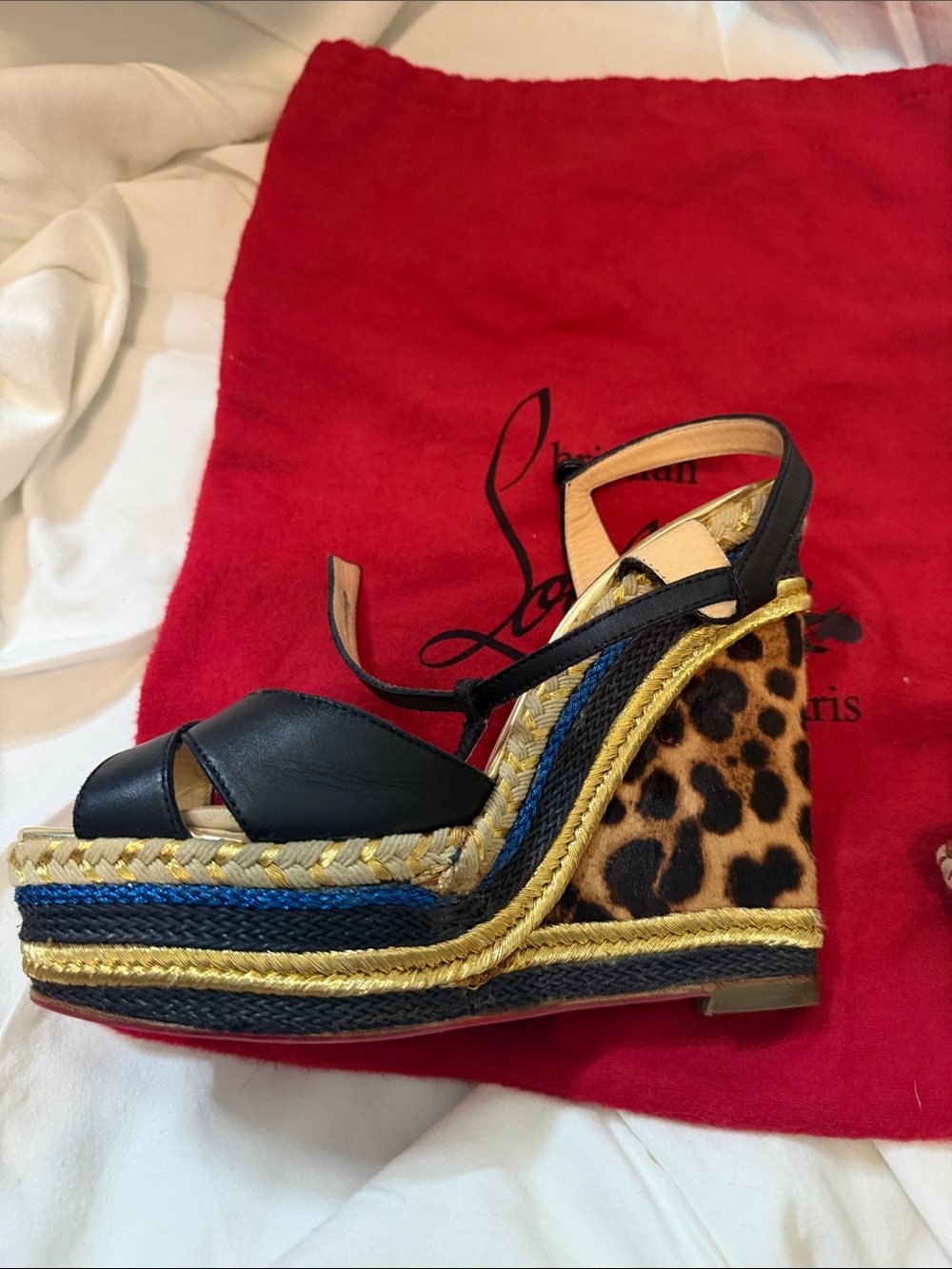 Christian Louboutin Trotolita leopard print wedge espadrilles - Picture 8 of 10